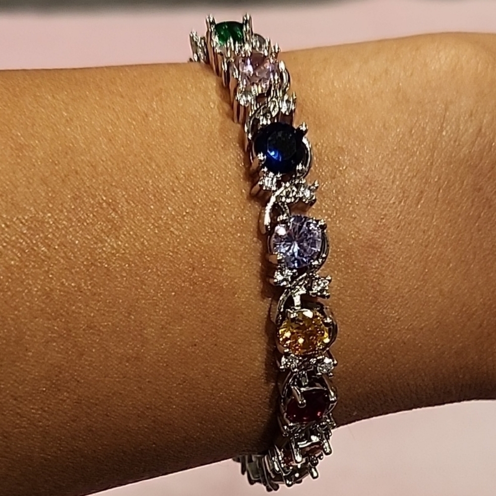 Elegant Multicolor Gemstone Bracelet